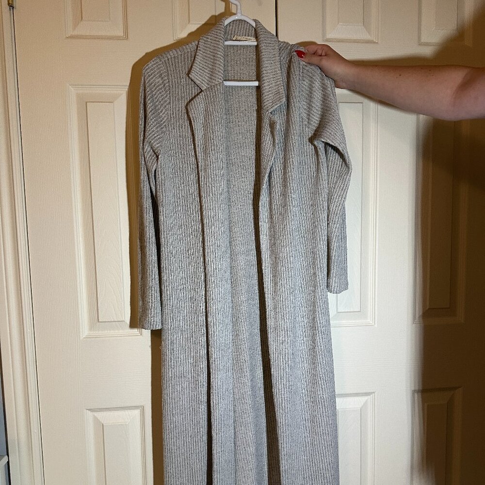 Audrey 3 + 1 Long Grey Cardigan Size OS